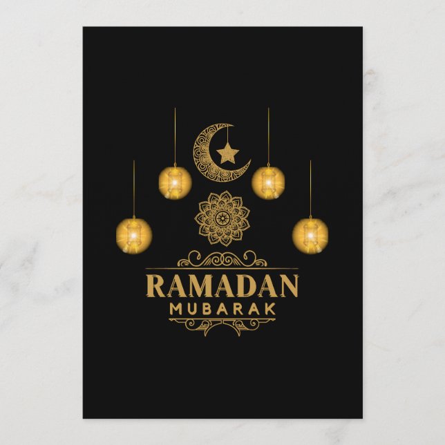 Convite Noites Elegantes do Ramadão - Eid Mubarak 2026 Fer (Frente)