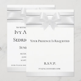 Convite Noites em White Satin sobre White Formal Invitatio
