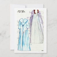 Noites escuras, bonecas de papel linen para Maggie