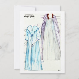 Convite Noites escuras, bonecas de papel linen para Maggie
