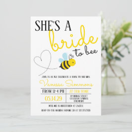 Convite Noiva amarela-branca para Chá de panela de abelhas