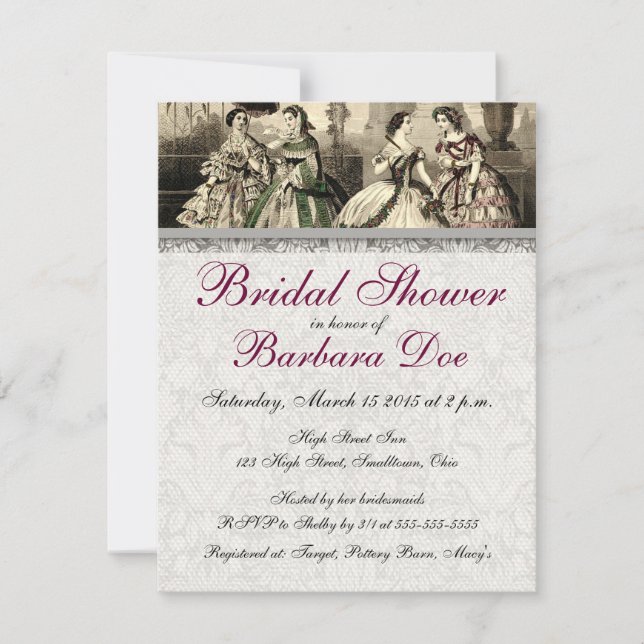 Convite Noiva Antiga Casamento Vintage (Frente)