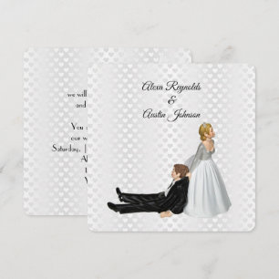 Convite Noiva Arrastando o Noivo Humor de Casamento