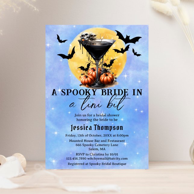 Convite Noiva Assustadora em um Chá de Noiva com Martini T (Criador carregado)