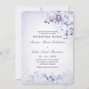 Convite Noiva Azul Claro e Lavanda