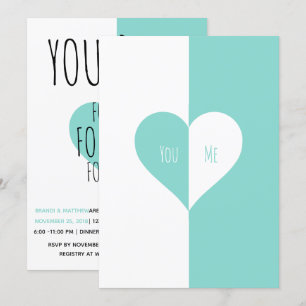 Convite NOIVA Azul Teal Você & Eu Conjunto de Noiva Festa