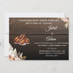 Convite noiva boho moderno e elegante Casamento de Café