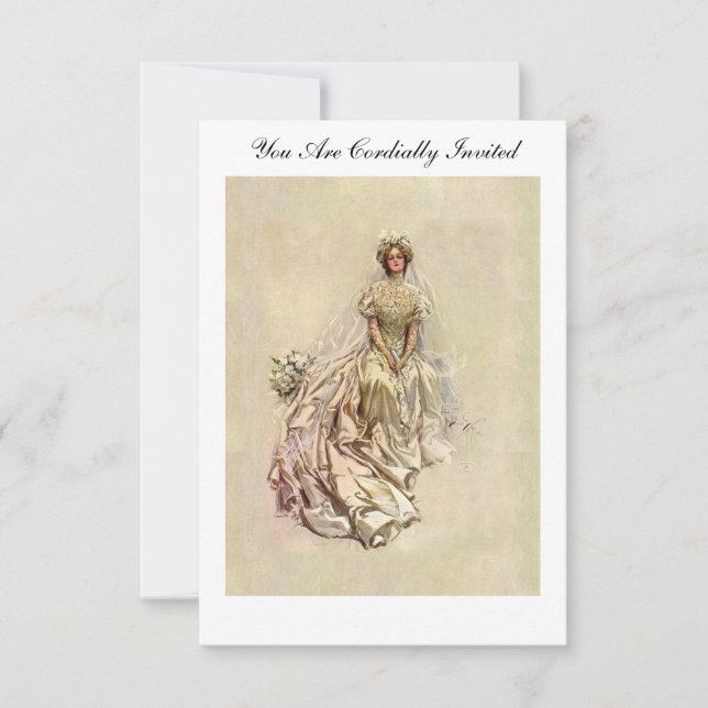 Convite Noiva bonita do ~ da menina do americano de Fisher (Frente)