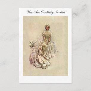 Convite Noiva bonita do ~ da menina do americano de Fisher