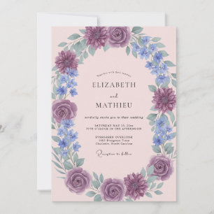 Convite Noiva Botânica Plum Rose Casamento