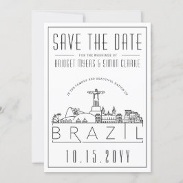 Convite Noiva Brasil Silhueta Estilizada do Céu Salve a Da