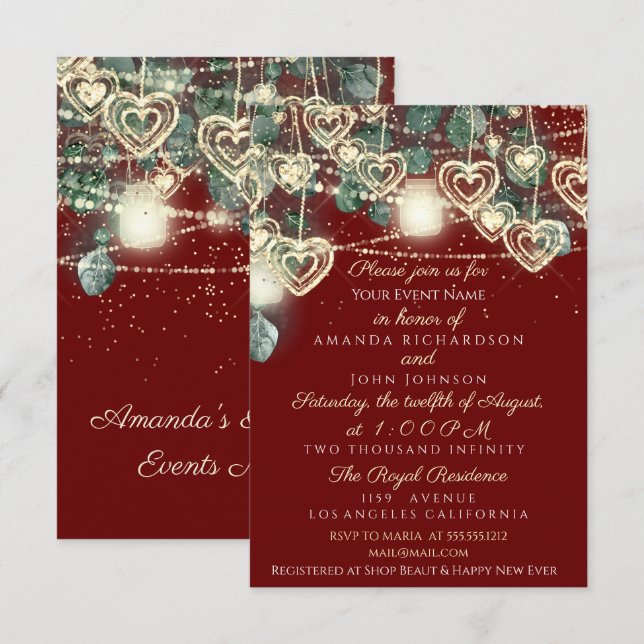 Convite Noiva Casamento Rústico Madeira Dourado Marrom Men (Frente/Verso)