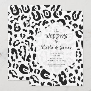 Convite Noiva Chic Leopardo Guepardo Preto e Branco