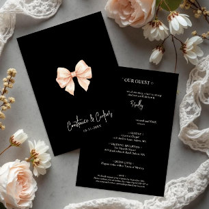 Convite Noiva Coquete Preta Rosa Laço Casamento TLW26