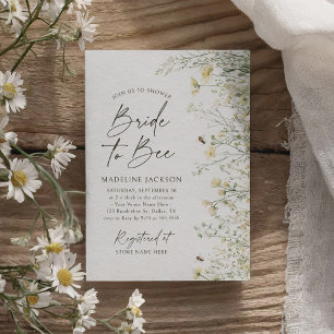 Convite Noiva de Bee Wildflower Chá de panela