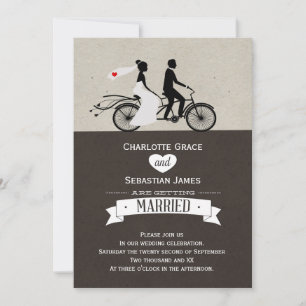 Convite Noiva De Bicicleta De Tandem E Casamento De Casame