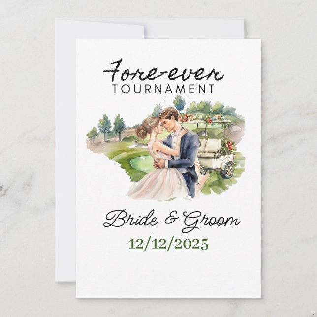 Convite Noiva de Casamento GOLF e Bolas de Golfe do Grove (Frente)