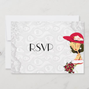 Convite Noiva de Casamento RSVP de Penas de Pavão