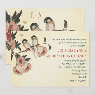 Convite Noiva de Cerejeira Vintage Damask Casamento