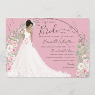 Convite Noiva de Chá de chá de noiva de vestido branco