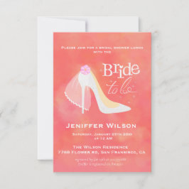 Convite Noiva De Chá de panela De Casamento De Altura Alta