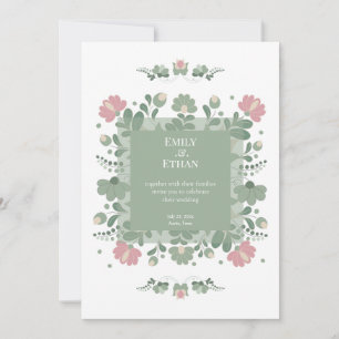 Convite Noiva de Ervas Silvestres Verde Sage