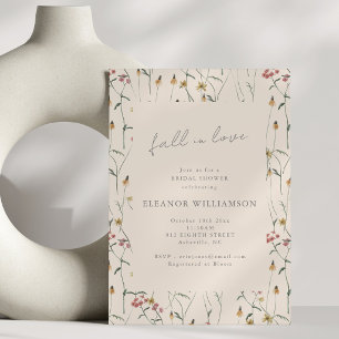 Convite Noiva de Outono de Flor Silvestre Bridal Shower Bo