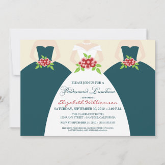 Convite Noiva e Bridesmaids Bridal Luncheon Convida (teal)