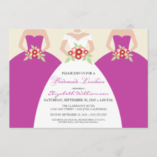 Convite Noiva e Bridesmaids Bridal Luncheon (fuchsia)