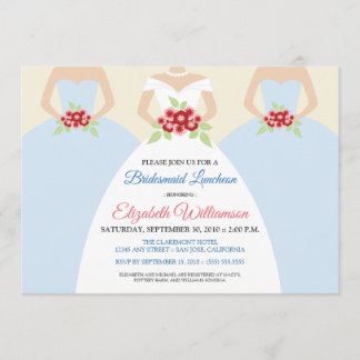 Convite Noiva e Bridesmaids Bridal Luncheon Invite (azul)