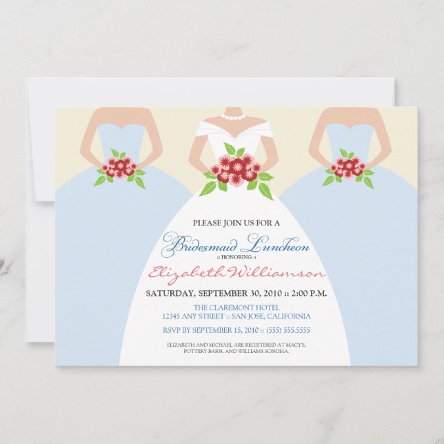 Convite Noiva e Bridesmaids Bridal Luncheon Invite (neblin (Frente)