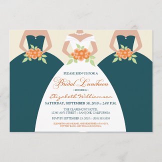 Convite Noiva e Bridesmaids Bridal Luncheon Invite (teal)