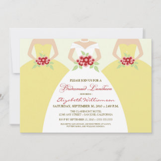Convite Noiva e Bridesmaids Bridesmaid Luncheon / amarelo