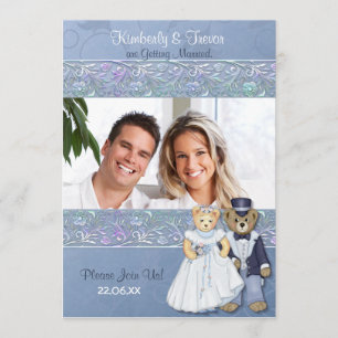 Convite Noiva e Casamento de Ursos de Teddy
