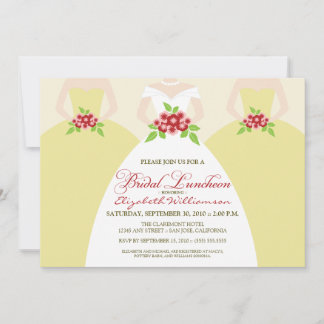 Convite Noiva e Convidada de Luncheon Bridal (marfim)