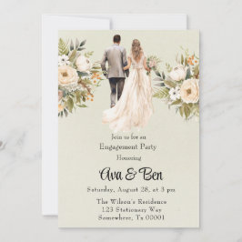 Convite Noiva e Festa de noivado verde-claro