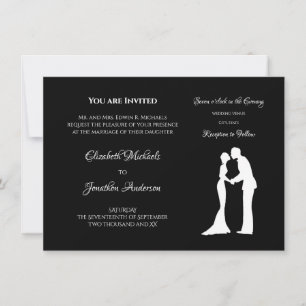 Convite Noiva e noiva brancas e preta de casamento