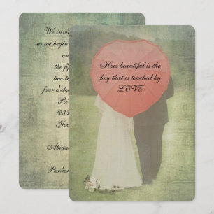 Convite Noiva e noiva Casamento Antiquado