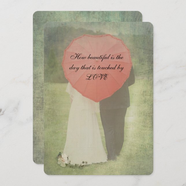 Convite Noiva e noiva Casamento Antiquado (Frente/Verso)