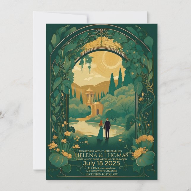 Convite Noiva e noiva com cabelo castanho (Frente)