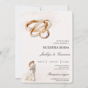 Convite Noiva e noiva com casamento espanhol
