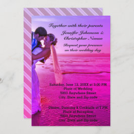 Convite Noiva e noiva Purple Sunset Beach Invite