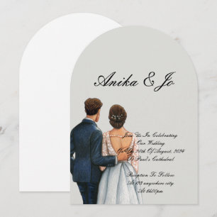 Convite noiva e noivo casamento moderno 