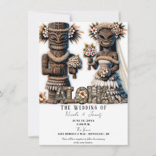 Convite Noiva e Noivo Casamento Tiki Polinésio Havaiano 