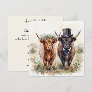 Convite Noiva e Noivo de Casamento Vacas das Terras Altas