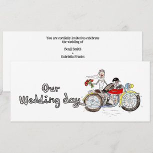 Convite Noiva e Noivo de Moto Casamento