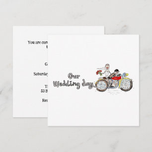 Convite Noiva e Noivo de Moto Casamento