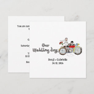 Convite Noiva e Noivo de Moto Casamento