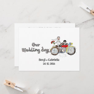Convite Noiva e Noivo de Moto Casamento