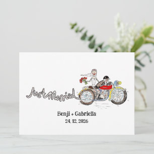 Convite Noiva e Noivo de Moto Casamento Noturno